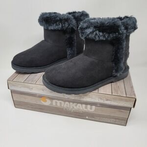 Makalu‎ YADRA Black Faux Fur Lined Winter Ankle Boots Booties Women's Size 8